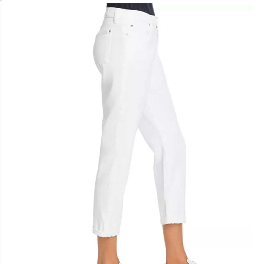 7 for all Mankind Josephina Skinny Boyfriend White Jeans - Picture 3 of 9